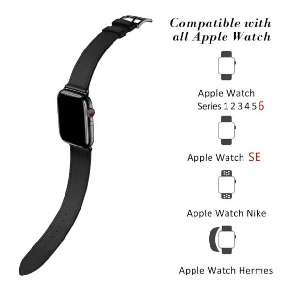 Compatible With Apple Watch Strap 38Mm 40Mm 41Mm Leather Black Brown Watch Bands