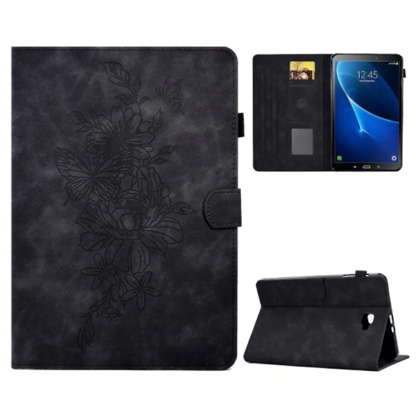 Compatible With Samsung Galaxy Tab A 10.1 2016 T580 T585 Shockproof Case Black Pu Leather Butterfly Floral Pattern Cases Covers & Skins