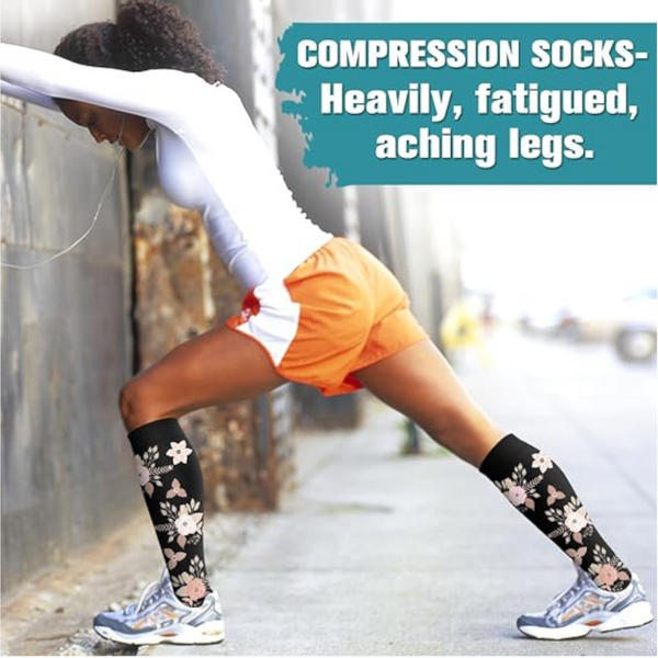 Compression 6 Pairs Graduated Support For Running Sports Sizes M Ms Compatible With Improved Circulation Warm Socks