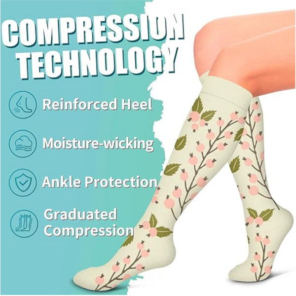 Compression 6 Pairs Graduated Support For Running Sports Sizes M Ms Compatible With Improved Circulation Warm Socks