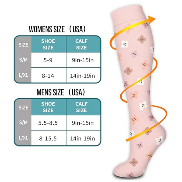 Compression For Women & Men Circulation (6 Pairs) Graduated Support Running Athletic Sports S/Mmax S\/M Socks