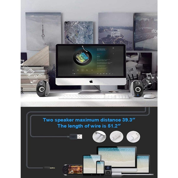 10W Pc Powered 3.5Mm Aux Multimedia Speakersusb Monitor For Desktop Laptop Computer Speakers