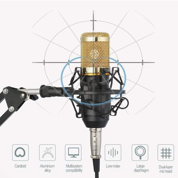 Microphones Condenser Set Bm 800 With Adjustable Suspension Scissors Arm Shock Absorbing Bracket And Double Layer Popular Filter Suitable For Studio Recording Broadcast