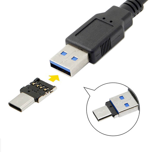 Phone Chargers Cables 2Pcs Mini Usb To Type Convert Connector Fast Adapter Black