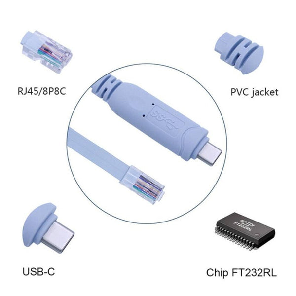 Console Cable Usb 1.8Mftdi Type To Rj45 Rs232 Windows87 Vista Mac Linux Cisco Usb Cables Hubs & Adapters