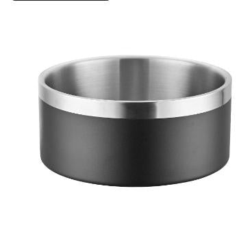 Black And Silver Premium 304 Stainless Steel Pet Bowl (64Oz) Non Slip Anti Tip Food & Water Dish For Dogs Cats Durable Easy Clean Dog Bowls