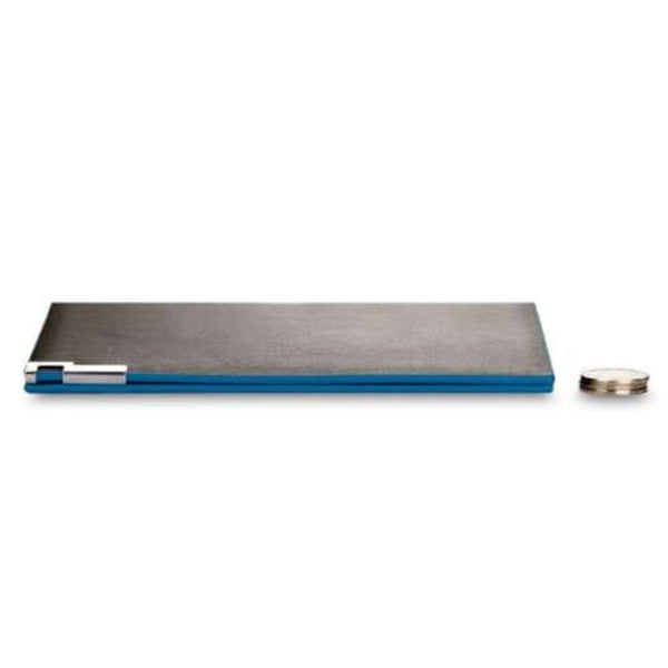 Contrast Color Thin Vertical Two Fold Soft Long Open Wallet For Men Sapphire Blue Wallets