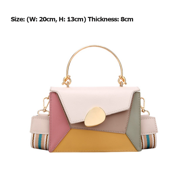 Women's Bags & Handbags Contrast Color Pu Leather Crossbody Bags Chain With Metal Handle Shoulder