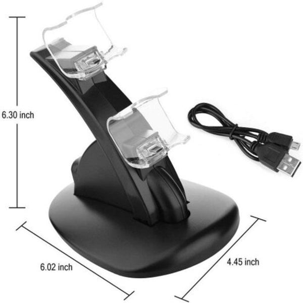 Controller Charger Dock Led Charging Stand Station For Ps4 / Pro Slim Black
