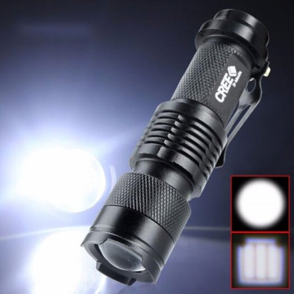 Flashlight Led Zoom Mini Bicycle Light Black Flashlights