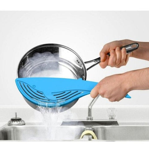 Cooking Tools Kitchen The Whale Shaped Handle Type Water Filter Frame Rice Washer Creative Blue