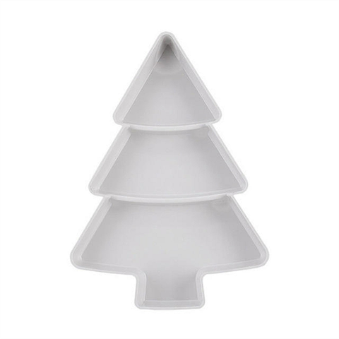 Cookingstuff Small Tree Split Dry Fruit Plate Food Storage Household Snack White