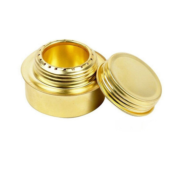 Copper Alloy Portable Mini Ultra Light Spirit Burner Alcohol Stove Outdoor Camping Furnace 9 Yellow Camping Stoves