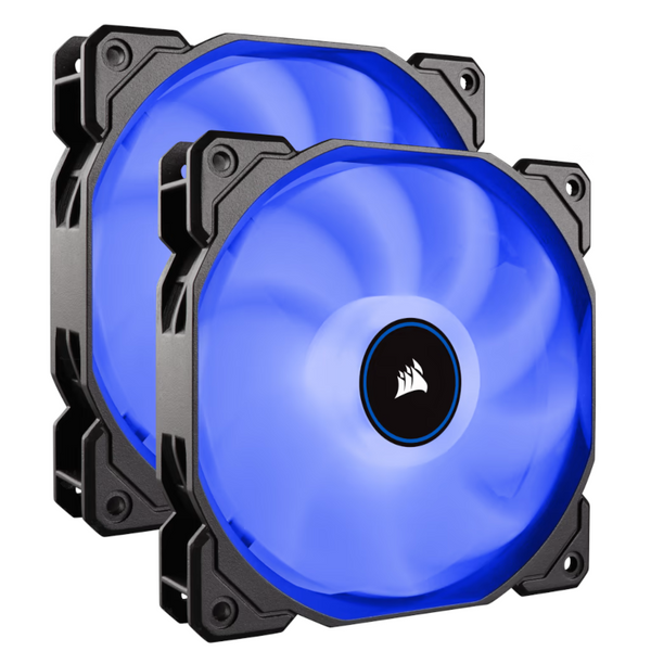 Corsair Air Flow 140Mm Fan Low Noise Edition / Blue Led 3 Pin - Hydraulic Bearing, 1.43Mm H2o. Superior Cooling Performance. Twin Pack!