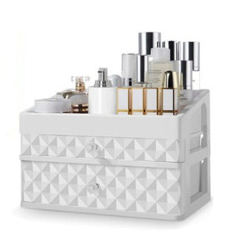 Cosmetics Storage Box Two Layer Drawer Makeup Jewelry Organizer Desktop Lipstick Nail Oil Container Beauty Case Hot