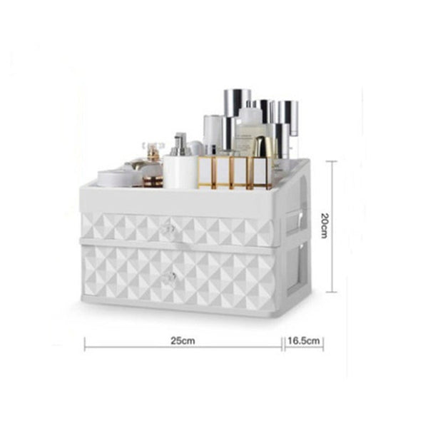Cosmetics Storage Box Two Layer Drawer Makeup Jewelry Organizer Desktop Lipstick Nail Oil Container Beauty Case Hot