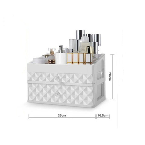 Veile Studios Cosmetics Storage Box Two Layer Drawer Makeup Jewelry Organizer Desktop Lipstick Nail Oil Container Beauty Case Hot Jewellery Holders &