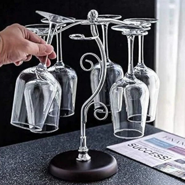 Countertop Wine Glass Rack Air Drying System Kitchen Storage 35 X 25 Cm Racks & Holders
