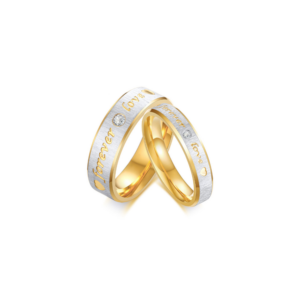 Veile Studios Couple Rings Engrave For Couples Forever Love Men Engagement/Wedding Ring Sets