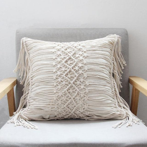 Hand Woven Macrame Pillow Covers Boho Decor Cushions & Decorative Pillows