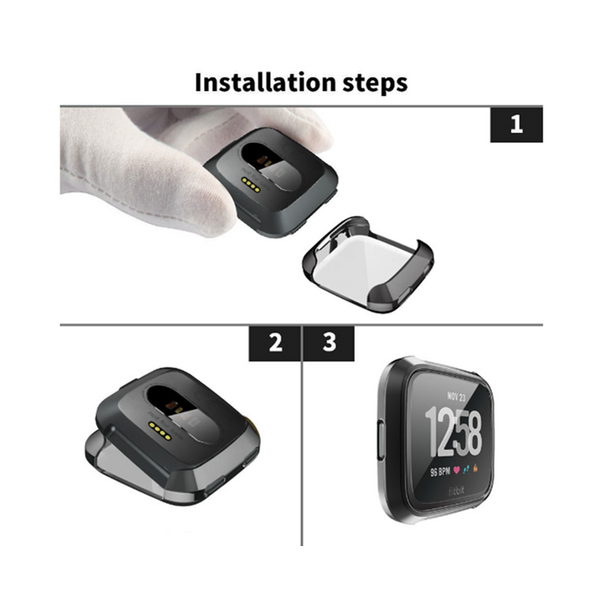 Cover Case For Fitbit Versa Smart Watch Screen Protector Protective Shell Smart Watch Cases