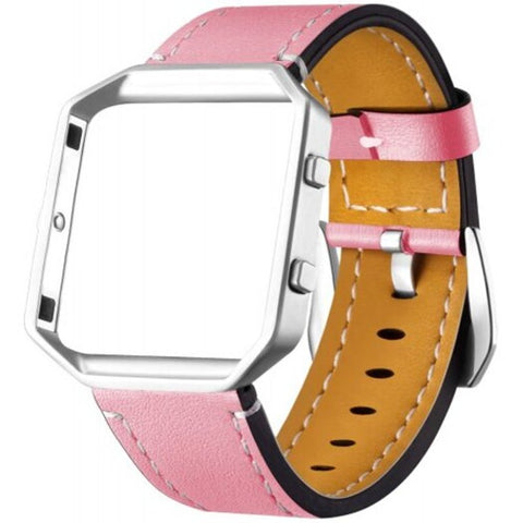Cow Leather Watch Strap For Fitbit Blaze Smartwatch Hot Pink