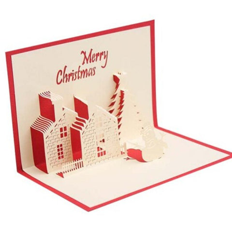 Creative 3D Little House Design Greeting Card Multi A