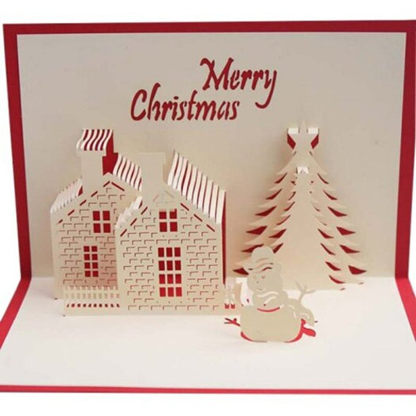 Creative 3D Little House Design Greeting Card Multi A