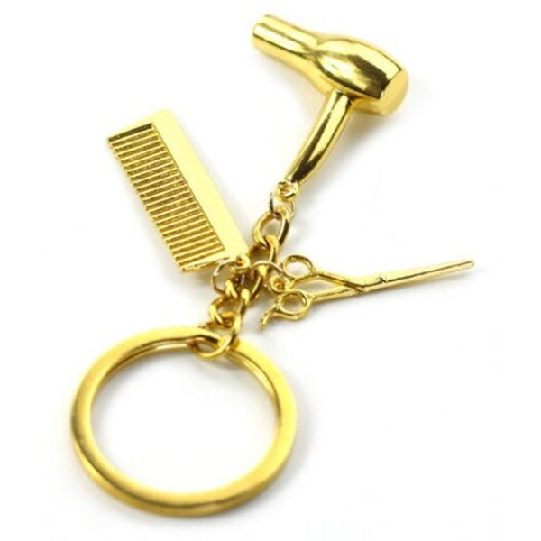 Creative And Personality Comb Key Chain Gold
