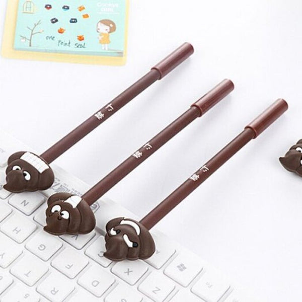 Creative Animation Gel Pen Office Stationery 12Pcs Brown