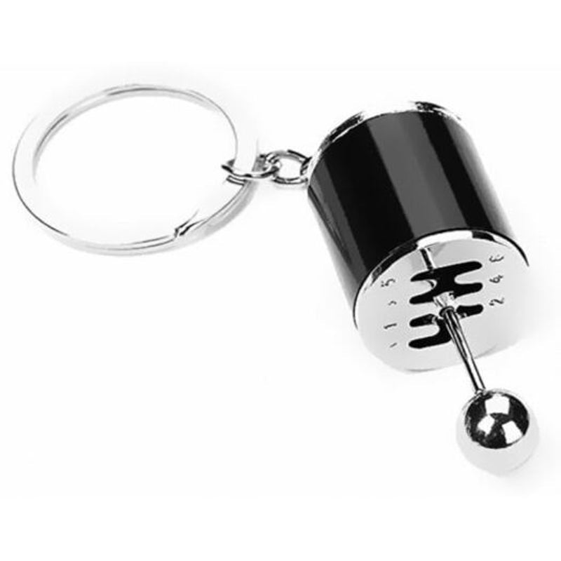 Creative Auto Part Model Six Speed Manual Transmission Shift Lever Keychain Black Keyrings