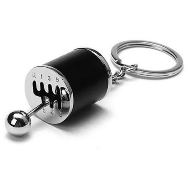Creative Auto Part Model Six Speed Manual Transmission Shift Lever Keychain Black Keyrings