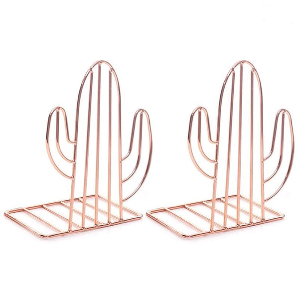 Creative Cactus Shaped Metal Support Stand Desk Organizer Shelf Bookends
