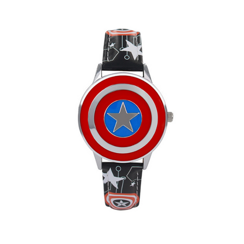Creative Captain America Shield Watch Flip Quartz Boy Child Vintage 3