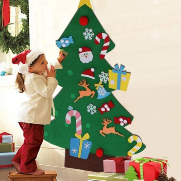 Creative Christmas Decoration Felt Tree Children Diy Hand Made Hanging Multi
