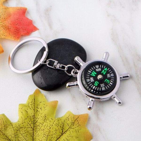 Outdoor Camping Hiking Mini Pocket Compass Navigator Keychain Survival Tool Keyrings