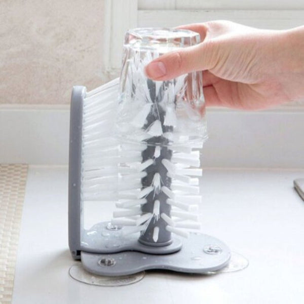 Creative Cup Wash The Brush Suction Wall Glass Cleaning Rotating Dark Gray Cleaning Brushes
