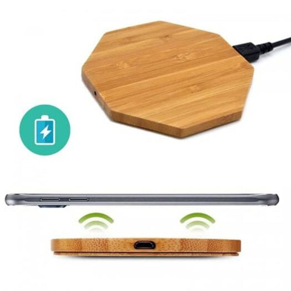 Creative Fashionable Bamboo Wood Wireless Charger Hexagon Chargers & Cradles