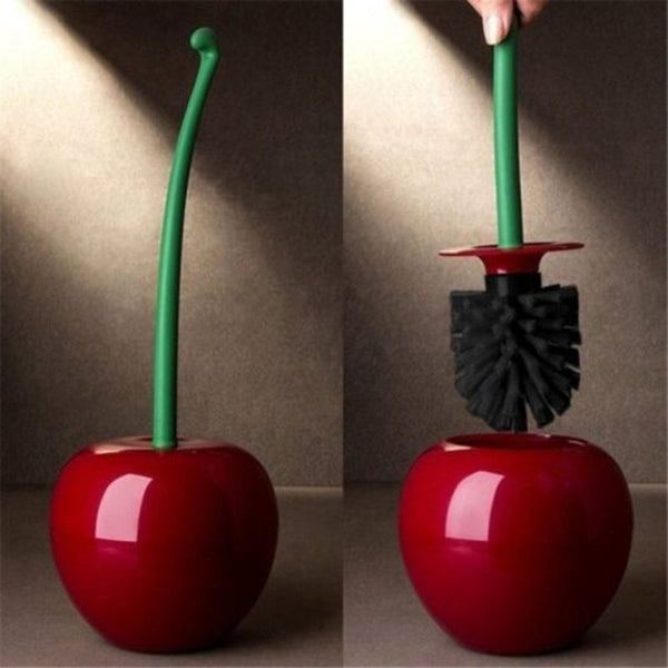 Toilet Brush Toilette Cleaner Creative Lovely Cherry Shape Lavatory Bathroom Set Red Tool Toilet Brushes & Holders