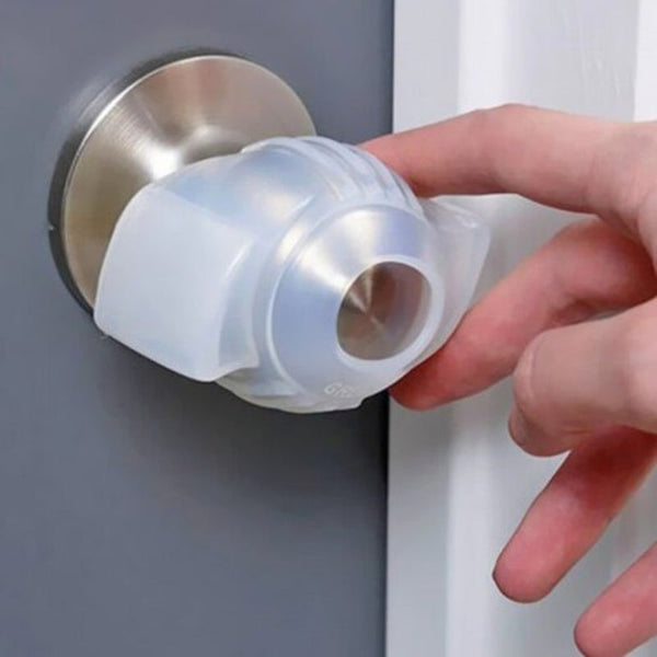 Creative Luminous Soft Knob Cover Thickening Door Lock Non Slip Sleeve 2Pcs Transparent Handles & Rails