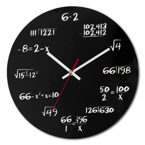Creative Math Clock Mathematics Formula Wall Silent Home Office Decoration Black Wall Clocks