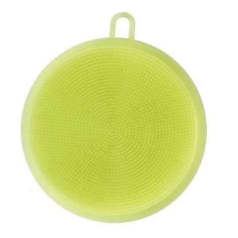 Creative Multifunction Magic Silicone Dish Universal Bowl Cleaning Up Brush Scouring Pad Green Round