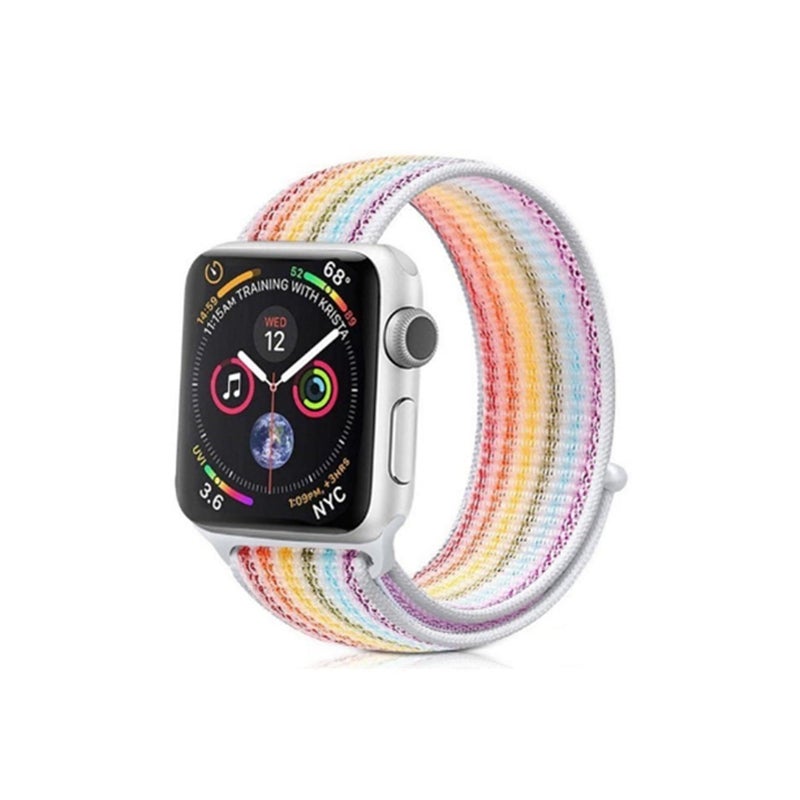 Rainbow Loopback Nylon Bracelet Wristbands For Apple Watch Series 5 4 3 2 1 Watch Bands