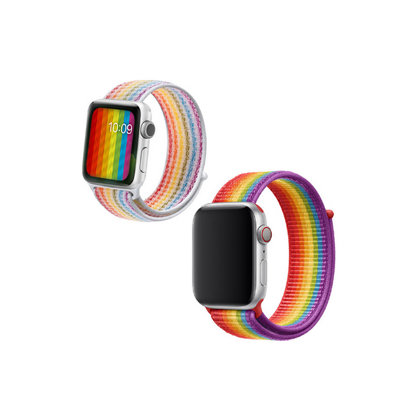 Rainbow Loopback Nylon Bracelet Wristbands For Apple Watch Series 5 4 3 2 1 Watch Bands