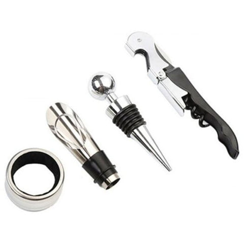 Creative Red Wine Bottleopener Set Silver Corkscrews & Bottle Openers
