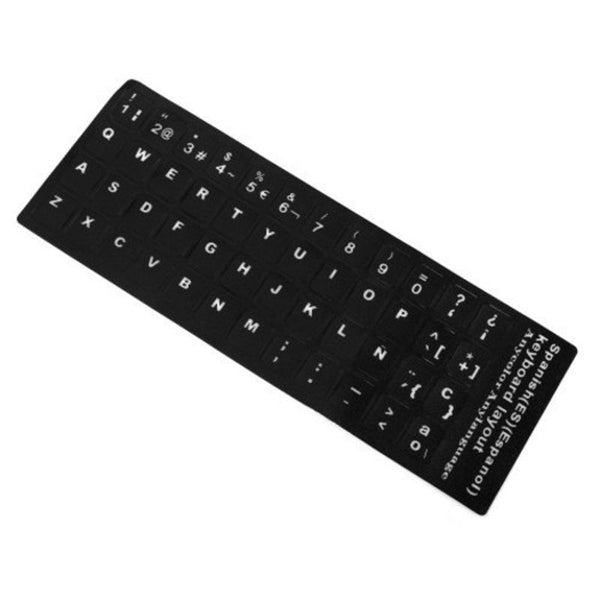 Wear-Resistant Creative Spanish Keyboard Sticker Replacement For Laptop Black