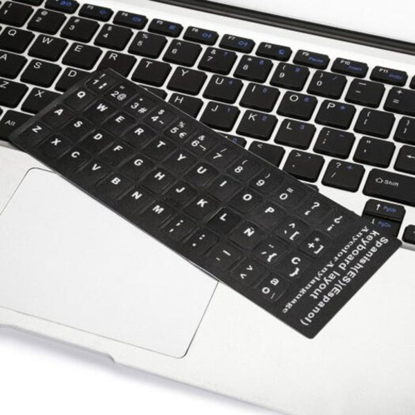 Wear Resistant Creative Spanish Keyboard Sticker Replacement For Laptop Black Keyboards & Keypads