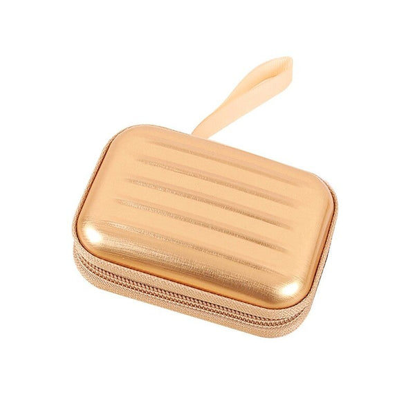 Creative Square Zipper Bag Headset Key Ring Storage Box Tinplate Coin Purse Metal Case 1