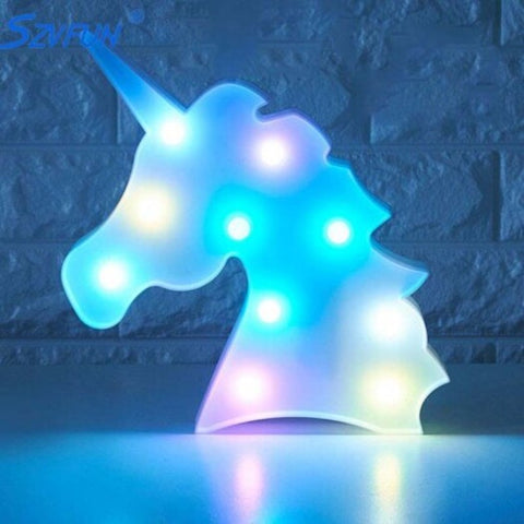 Creative Unicorn Shape Night Light For Home Decoration Colorful