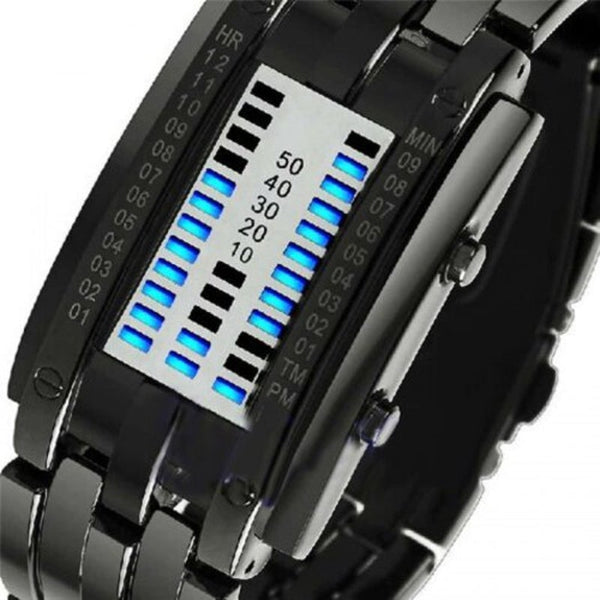 Veile Studios Creative Watches Led Fashion Wristwatches Lovers Couple Digital Waterproof Clock For Men Women Black Wristwatch Bands